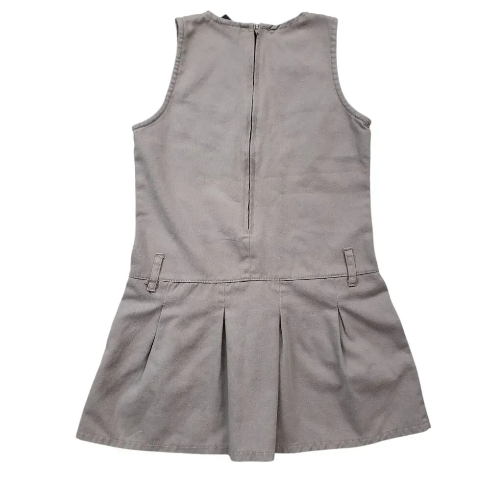 Eddie Bauer School Uniform Jumper Dress Girls 6X Khaki Pockets Kids